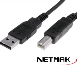 CABLE USB 2.0 - IMPRESORA - 1.8MTS -  NM-C03-1.8 - NETMAK